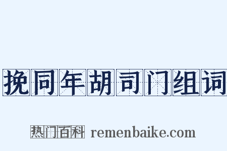 挽同年胡司门组词是什么意思的图片